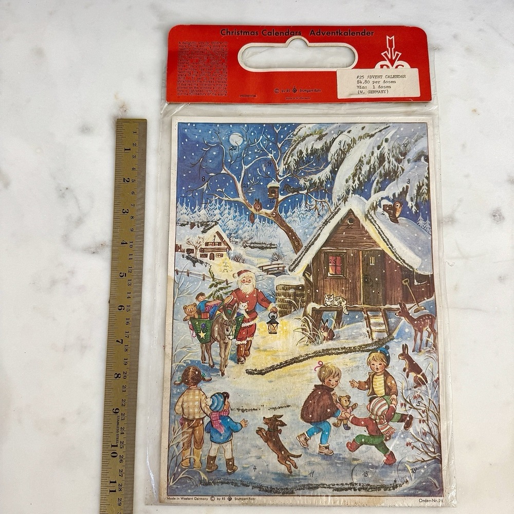VTG Christmas‎ Advent Calendar RS Stuttgart Rohr West Germany Glitter New Nr 25
